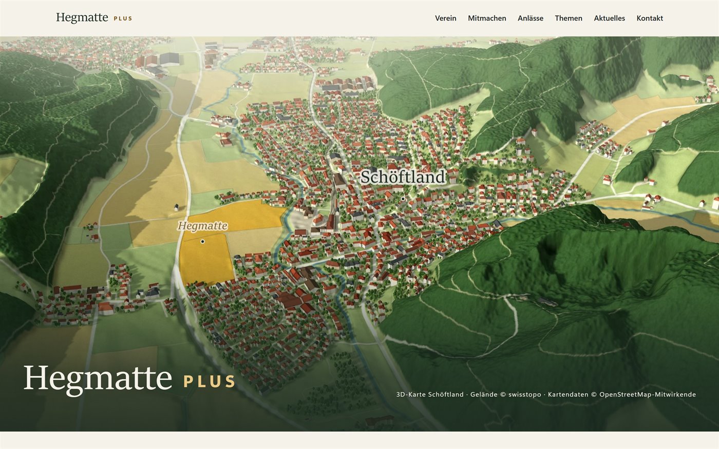 Startseite von Hegmatte Plus am Computer