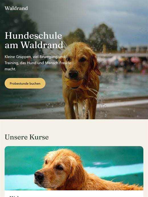 Dieselbe Seite auf dem Tablet